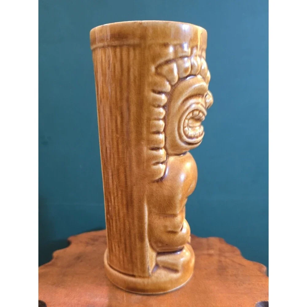 Vintage Orchids of Hawaii Ku Warrior God Tiki Mug R-71 Open Mouth